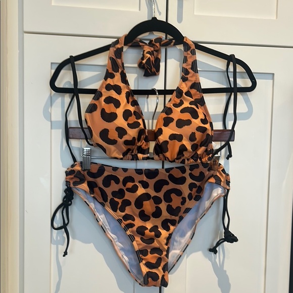 Animal Print Triangle Bikini Women’s Size XL - Picture 2 of 12